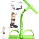 21 Fitness Resistance Bands-4 Tube Pedal Ankle Puller - 2023 New Sit up Leg Stretch Rope Exercise Bands with Handles, Stretching Workout Fitness Bands for Arm Weights Exercise Equipment