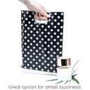 Choice Marts 100 Black Polka Dots Bags for Small Business 1.5Mil 9"x12" Perfect For Merchandise and Retail Extra Thick Glossy With Handles
