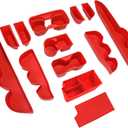 Interior Silicone Liner Insert Custom Fit for Tacoma 2016-2023, Silicone Organizer Tray for Tacoma Gen 3rd Crew Cab only - Fully Covered - for Tacoma Accessories