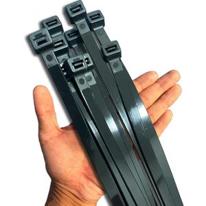 250lb Black Zip Ties Heavy Duty 12 Inch Outdoor, Extra Large Cable Tie Wraps Long Plastic Wire Ties Wide Big Strong Thick Zipties 50 Pack