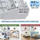 Ronlap Folding Bedside Shelf, Bunk Bed Organizer for Top Bunk, Clip On Nightstand for Loft Bed, Plastic Shelf Tray with Cupholder Hooks, Plus Size, Grey, 16.93" x 11.54" x 3.07"