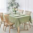 maxmill Lux Faux Linen Table Cloth with Slubby Yarn Textured Weaves Wrinkle Free Anti-Shrink Soft Tablecloth Decorative Table Cover for Dining Room Use Rectangle 60 x 104 Inch Sage Green