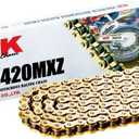 RK Racing Chain GB420MXZ-114 (420 Series) Gold 114 Link Heavy Duty MX/SX Racing Non O-Ring Chain with Connecting Link