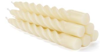 7 inch Beeswax Taper Candles Set of 6, Spiral Bees Wax Tapered Candle - Unscented, Handmade Beeswax Candles for Dinner Wedding Party (Ivory)