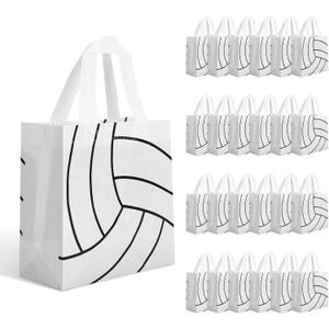 24 Pcs Non-Woven Volleyball Goodie Bags with Handles, Sports Party Favors Volleyball Gift Bags, Volleyball Birthday Decorations Wrapping Paper,Treats Bagsfor Desserts Sports Parties Supplies Birthday