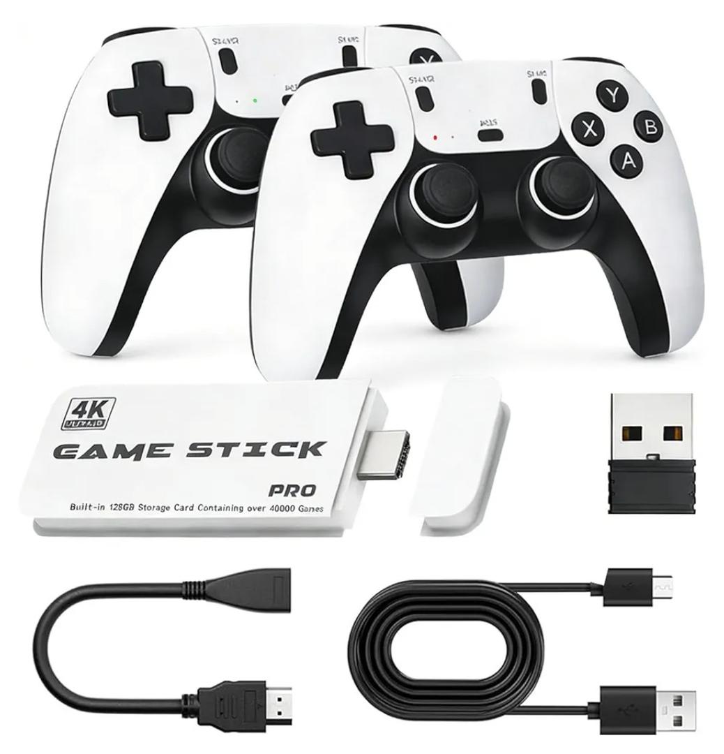 2026 Upgraded M15 Retro Game Stick Pro, 128GB Retro Gaming Console, Plug & Play HDMI Game Stick for TV PC, Supports Multiple Open-Source Emulator Platforms, Dual 2.4G Wireless Controllers