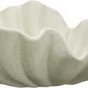 16" Large Decorative Bowl decor, Modern Home Decor,Stylish Key Bowl for Entry Table,Scalloped Decorative Bowls,Ruffle Decor (Light Gray, 16.14inch)