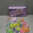 Valentines Day Cards for Kids School, 24 Pcs Ice Cube Shaped Squeeze Balls with Cards, Stress Relief Fidget Toys in 6 Glitter Colors, Ideal for Classroom Exchange Prizes, Valentines Party Favors