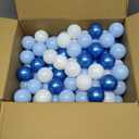 GOGOSO Ball Pit Balls for Toddler, Baby Plastic Playballs Kids Soft Pastel Pelotas Non-Toxic BPA-Free Pearl Blue+Light Blue+White 100 Balls