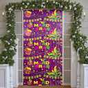 Mardi Gras Foil Fringe Curtain, 2-Pack Purple Gold Green Tinsel Backdrop New Orleans Masquerade Party Decorations Photo Booth Props