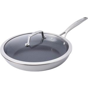Henckels Paradigm Ceramic 12-inch Stainless Steel Dual Performance Fry Pan with Lid