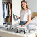Tabletop Ironing Board with Iron Holder, Foldable Mini Small Iron Board, Iron Rest & Hanger Hook, Heat Dirt Resistant Cover, Portable for Travel Apartment Sewing Laundry