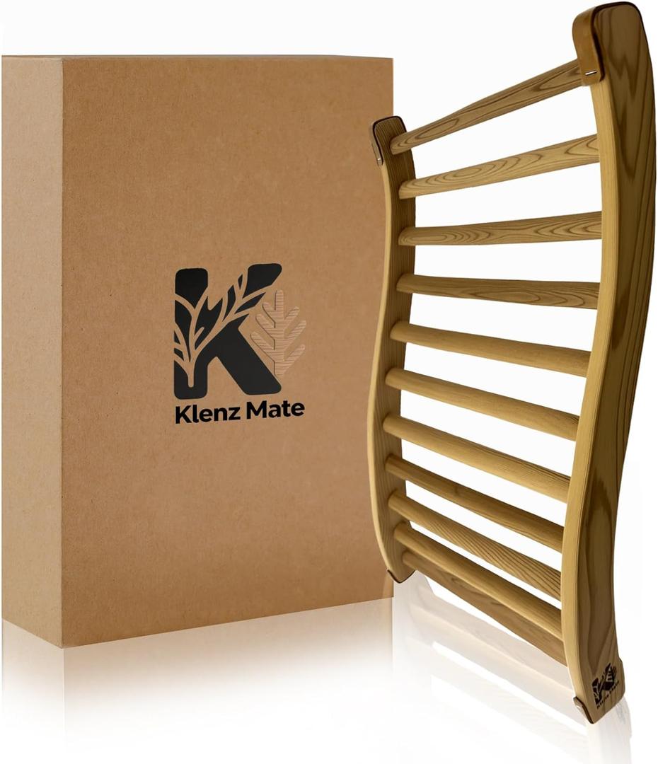 2026 Upgraded Premium Red Cedar Wood Sauna Backrest, Sauna Accessories with Non-Slip Pad, S-Shaped Ergonomic Design, Sauna Chair with Backrest, for Infrared Sauna and All Barrel Saunas, Handmade, 21"