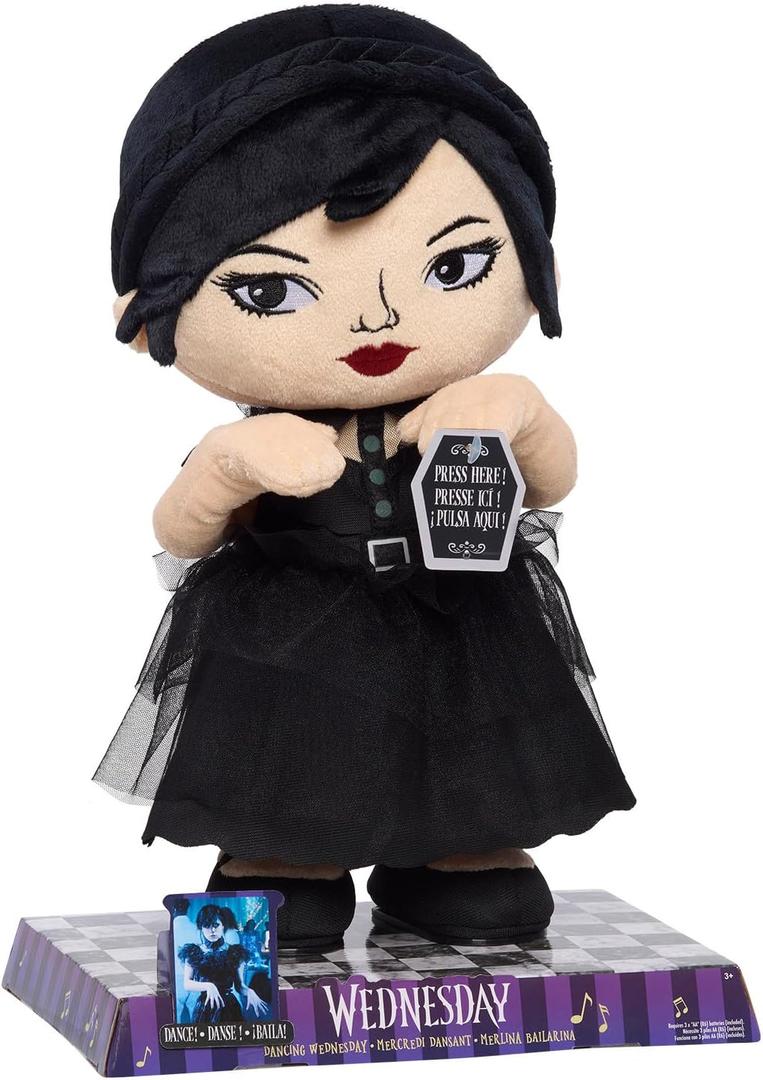 WEDNESDAY Dancing Plush Doll with Music and Movement, 12.5-inch Dancing Plushie, Interactive Toy, Kids Toys for Ages 3 Up by Just Play