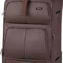 Hanke 28 Inch Softside Expandable Luggage with Spinner Wheels,Check Large Luggage Rolling Suitcase Travel Luggage with TSA Approved,Coffee