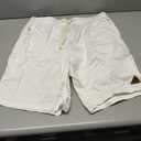 NORTHYARD Mens Casual Cotton Shorts 9 Inch Hybrid Golf Work Board Shorts with Zipper Pockets Quick Dry (White, XL)
