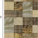 23 Washable Entryway Area Rugs,Modern Non-Slip Checkered Abstract Throw Rugs,High Traffic Small Carpet for Bathroom,Doormat,Kitchen,Brown and Lt.Yellow