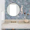 3 x Boho Floral Wallpaper Peel and Stick Leaf and Bird Contact Paper Blue and Pink Wallpaper for Cabinets Thickened and Waterproof Self Adhesive Removable Wallpaper for Bedroom Vinyl 17.378.7