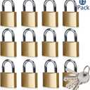 ABRAFOX Solid Brass Same Keyed Padlock keyed Alike Weatherproof Locks 1-9/16 inch 40mm-12pack