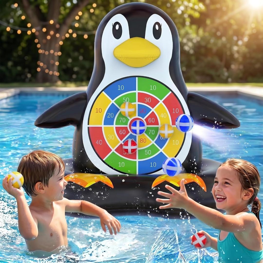 MOONTOY Fun Pool Toys, Inflatable Dart Board Floating Water Game for Kids Ages 4-8 8-12, Outdoor Backyard & Beach Games for Boys Girls Teens and Adults, Summer Party Birthday Gift