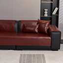 Waterproof Sofa Couch Cover Protector, Recliner Backrest Arm Covers, Faux Leather (Wine Red, 50x70cm/20x27")