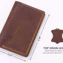 Leather Notebook Cover for Field Notes, Handmade Journal Cover for Moleskine Cahier Journal, Leather Cover with Pen Holder fits 3.5" x 5.5" Pocket Notebook - Brown