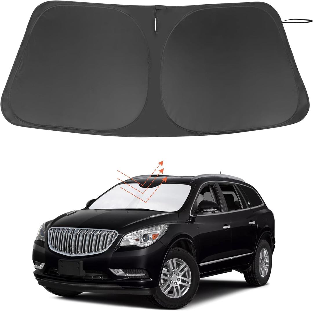 Windshield Sun Shade Custom Fit for 2010-2017 Buick Enclave Accessories Foldable Sunshade Sun Blocker Protect Car from Sun Rays & Heat Damage Keep Car Cooler, Size: Fit Buick Enclave 2010-2017 