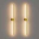 40Inch Hardwired Gold Wall Sconces Set of Two,360 Rotate Modern Linear Wall Light 30W Gold Vanity Light 3000K for Bathroom, Living Room(2 Pack)