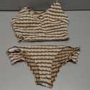 SOLY HUX Women's Striped Tankini Sets Tie Shoulder High Waisted Swimsuits Two Piece Bathing Suit (Large)