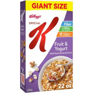 Kellogg's Special K Fruit and Yogurt Breakfast Cereal, Good Source of Fiber, Giant Size, 22 oz