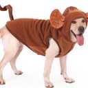 FLAdorepet Halloween Dog Monkey Costume for Small Large Breed Dogs, Winter Warm Pet Coat Funny Cat Clothes Hoodie for Labrador Bulldog Chihuahua Yorkie (5XL) (5XL(Bust 38.5"|80-100LBS))