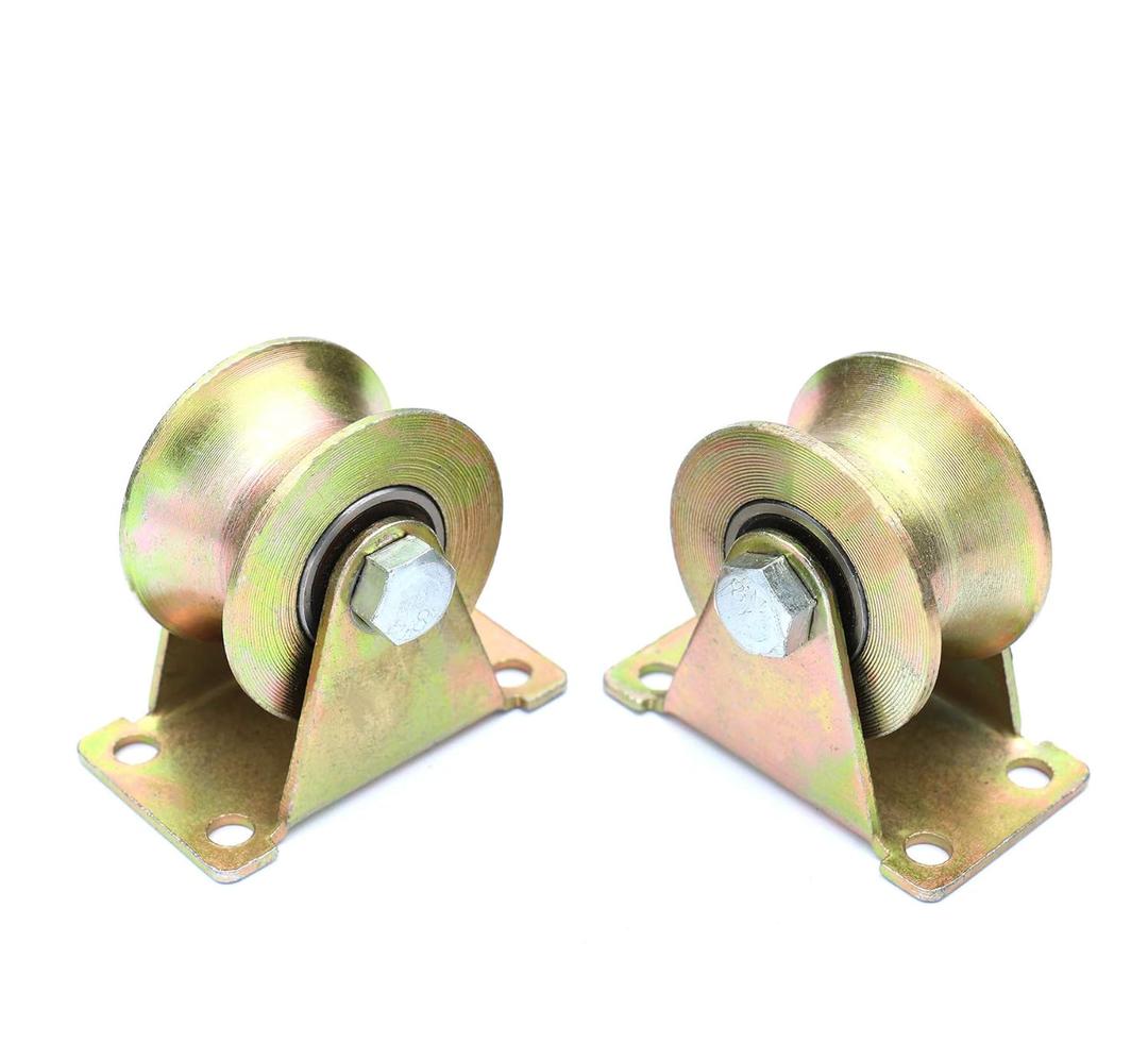 2 Pcs 2" U-Groove Track Wheel, Sliding Door Roller, for Track Sliding Doors and Mechanical Carts (Color Galvanizing)