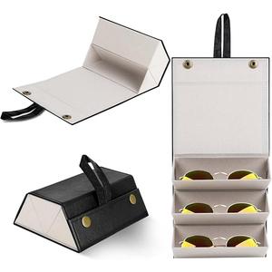 Ticacos Travel Sunglasses Organizer, Travel Sunglasses Case for Multiple Pairs, Foldable Sunglasses Case for Women, Men