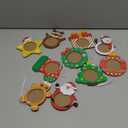 COCHIE Christmas Picture Frame Ornament for Christmas Tree Stocking Decorations, 10PCS Bulk Wood Photo Hanging Ornaments Holiday Xmas Gift (Christmas)