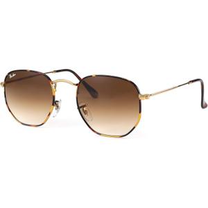 Pro Acme Small Square Sunglasses for Women Men 100% Real Glass Lens Hexagonal Frame (C3 | Tortoise | Brown Gradient)
