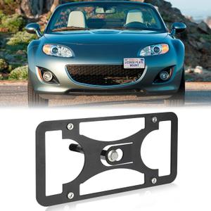 Front Bumper License Plate Mount Compatible with Mazda MX-5 Miata (NC) 2009-2015, No Drill Front License Plate Frames Tow Hook License Plate Bracket Holder Mounting Kit Car Accessories