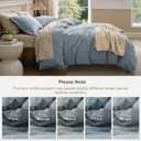 Bedsure 100% Washed Cotton Duvet Cover Queen Size - Dusty Blue Minimalist Cotton Bedding Linen Like for All Seasons - GentleSoft Plain Simple Duvet Cover, 3 Pieces (Dusty Blue, Queen, 90"x90")