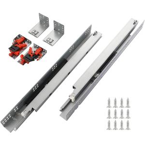 6 Pairs of 21 Inch Undermount Soft Close Drawer Slides Full Extension Concealed Drawer Rails with Mounting Screws,3D Locking Device and Brackets