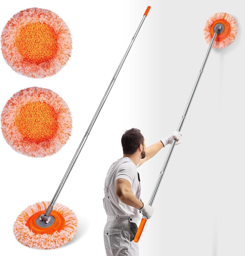 Keyloland Wall Mop, Primium 68 Wall Cleaner, High-Quality Baseboard Cleaner, Professional-Grade Baseboard Cleaner Tool with Handle, Superior Quality Dust Mop, Efficient cleaning tools