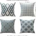 OTOSTAR Set of 4 Waterproof Throw Pillow Covers 18x18 Inch Farmhouse Geometric Square Pillow Cases for Couch Patio Furniture Balcony Garden Outdoor DecorationGeometry40-Grey