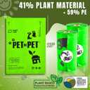 Pet N Pet 1080 Counts Green Poop Bags for Dogs, 41% Plant Based & 59% PE Extra Thick Dog Poop Bags Rolls, 9" x 13", Unscented Pet Waste Bag