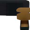 24 Pack 5x5x3 inches Black Shipping Boxes, Corrugated Mailer Boxes, Packaging Boxes for Products, Recyclable Cardboard Box, Flat Literature Mailers for Gifts, Small Business by Mailing