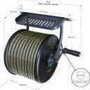 Heavy Duty Wall Mounted Garden Hose Reel Durable Steel Construction, Come with 130ft Rubber Garden Hose & 5ft Lead-in Hose, Brass Fittings, Easy Crank Handle, Weather Resistant