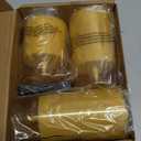 Homemory Realistic Flickering Flameless Candles, Battery Operated Candles with Remote Control and Timer, LED Fake Electric Candle for Home, Christmas Decoration, Gold, Set of 3