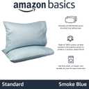 Amazon Basics 400 Thread Count 100% Cotton Pillowcases, Soft, Sateen Weave, Wrinkle Resistant, Standard Size, 20" x 30", Smoke Blue, Set of 2
