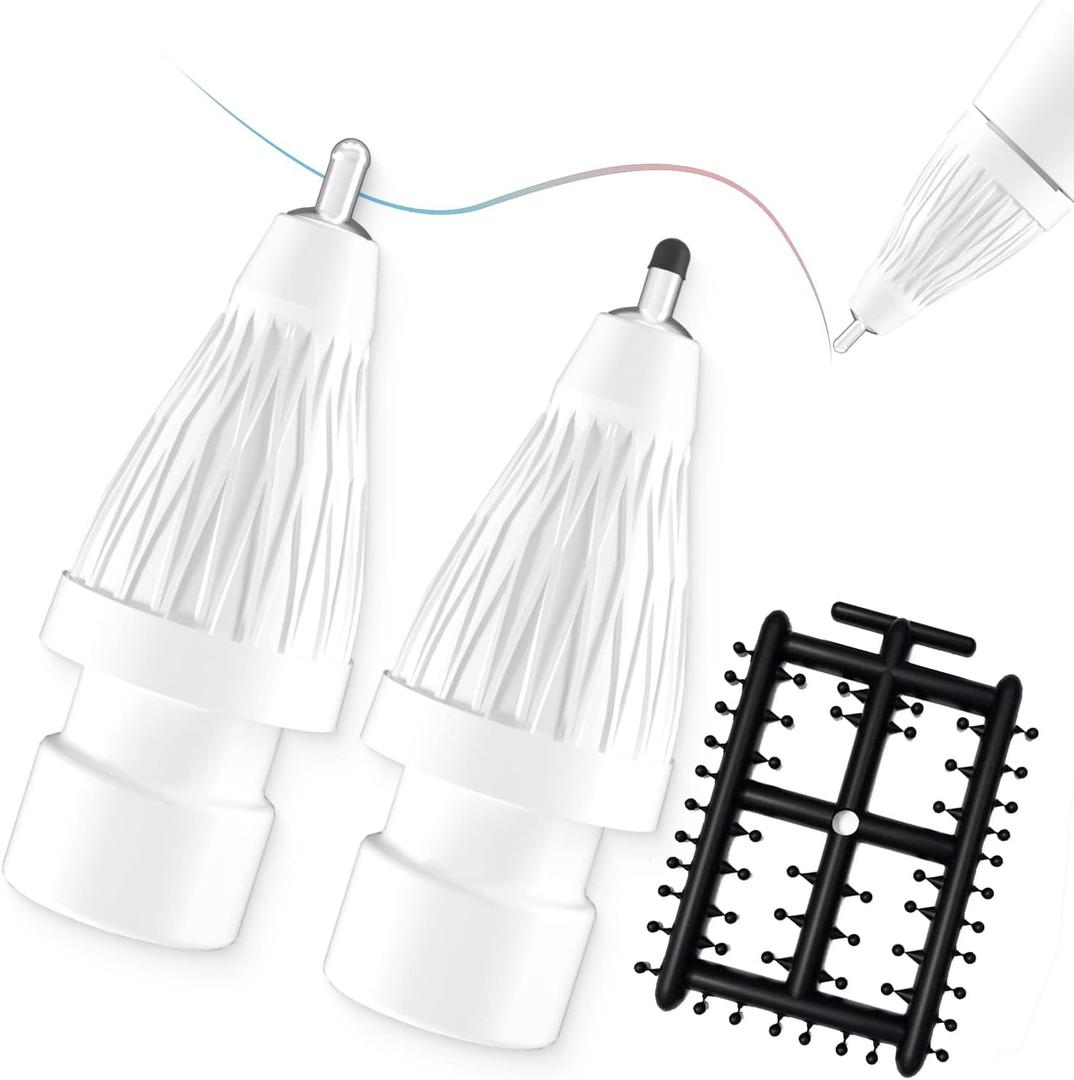 Upgraded Pencil Tips fits for Apple 2nd 1st Gen USB-C iPad Pro Pencil,No Wear Out Fine Point Apple Pen Tip &Noiseless Friction Nib Covers Set, Make iPencil 1 / Pencil 2 Work Like a Charm,White