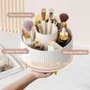 fanado 360 Rotate Makeup Brush Holder Organizer, Makeup Organizers Countertop, Makeup organization and Skincare Storage for Vanity, Desktop, Bathroom (White)