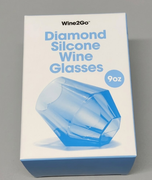 Wine2Go Diamond Silicone Glasses 9oz