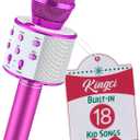 Kids Microphone, Girls Toy Microphones for Toddler Singing Bluetooth + 18 Pre-Loaded Nursery Rhymes, Birthday Gifts Toys Microphone for 3 4 5 6 7 8 9 10 12 Year Old Girls Boys