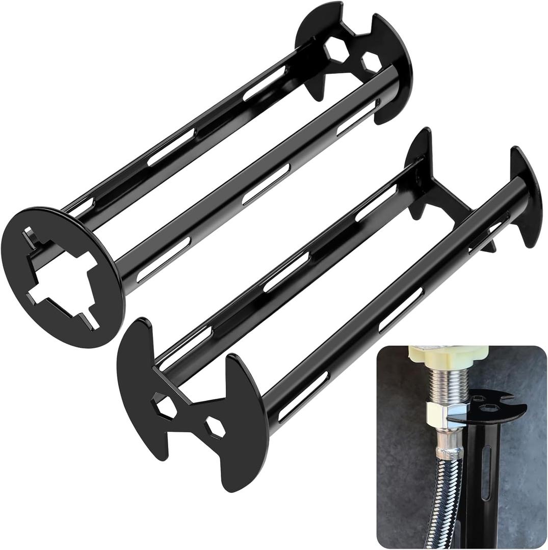 Suteng 2 Pcs Basin Wrench, Multifunctional Sink Wrench Faucet Tool Plumbers Tool, 7 Sizes Four-jaw Hex Spanner Universal Plumbers Tool for Under Basin Sink Tight Spaces Kitchen Bathroom Home